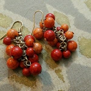 Bead cluster dangle earrings
